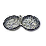 942 Bunzlau dubbele schaal met handvat (oog) 3427X Overige Schalen